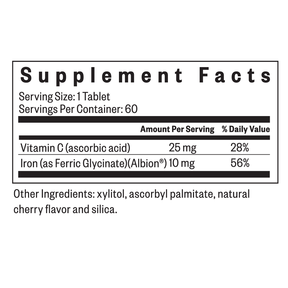 Iron Chewable - 60 Tablets | Seeking Health Ireland