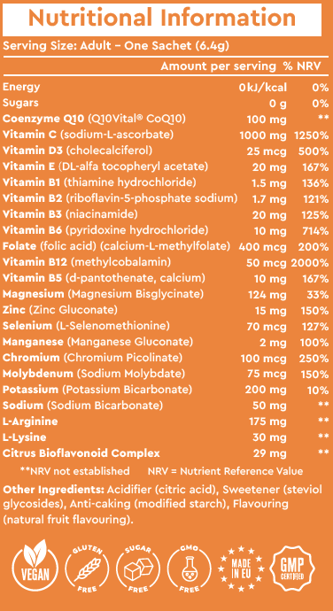 OPTIYOU | Multivitamin | Orange Flavour | 30 sachets | fast Ireland Shipping