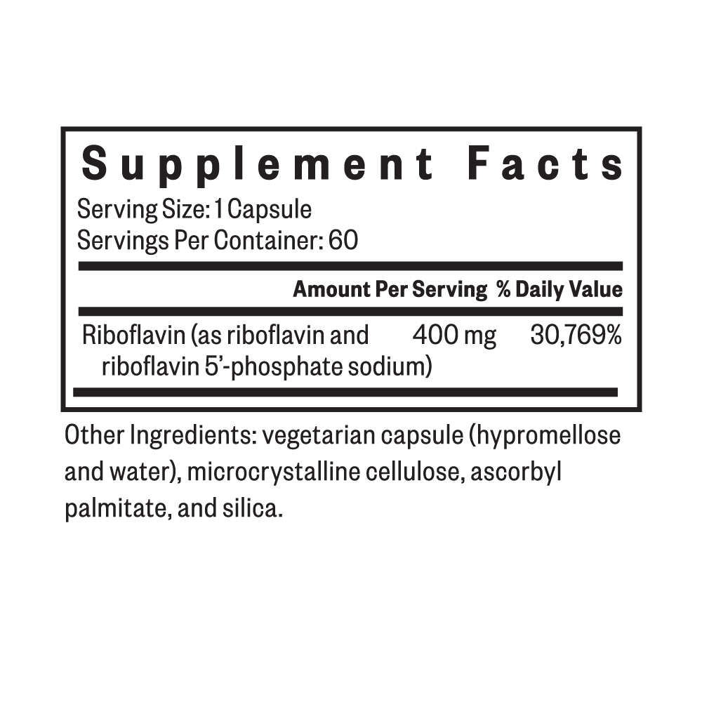 Buy Riboflavin | 60 Capsules | Seeking Health Ireland