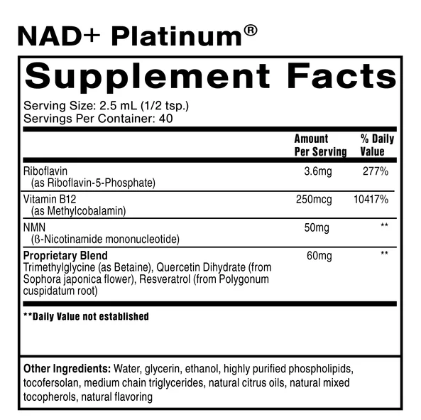 NAD+ Platinum 100ml | Quicksilver Scientific Ireland