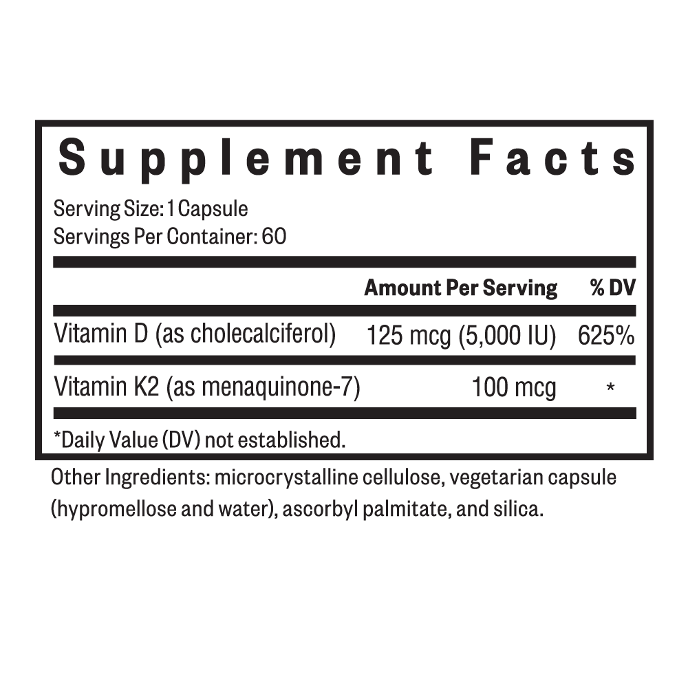 Buy Vitamin D3 + K2 | 60 Capsules | Seeking Health Ireland