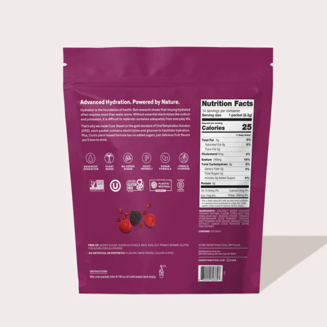 Cure HYdration Berry Pomegranate Electrolytes Ireland