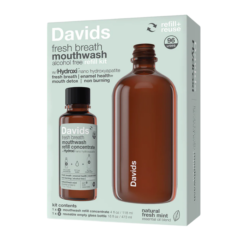 Davids Hydroxi™ mouthwash kit / natural fresh mint  w/ nano hydroxyapatite