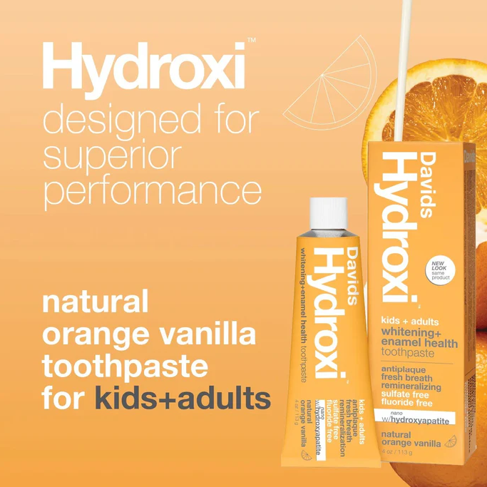 Davids Hydroxi kids & adults | nano-hydroxyapatite premium toothpaste | orange vanilla
