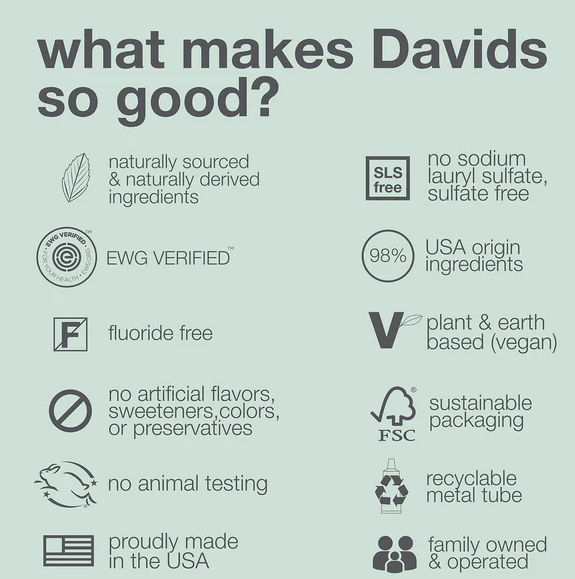Davids Premium Toothpaste | Whitening + Antiplaque SPEARMINT