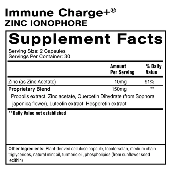Buy Immune Charge+ Zinc Ionophore | 60 Softgels | Quicksilver Scientific Ireland