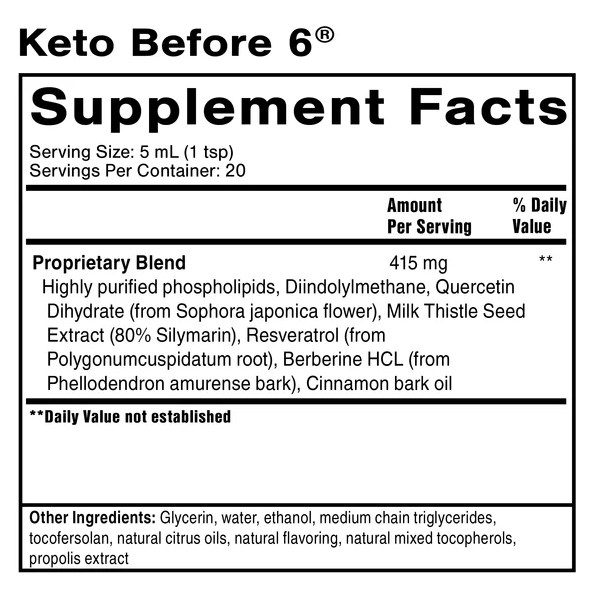 Keto Before 6 | 100ml | Quicksilver Scientific Ireland