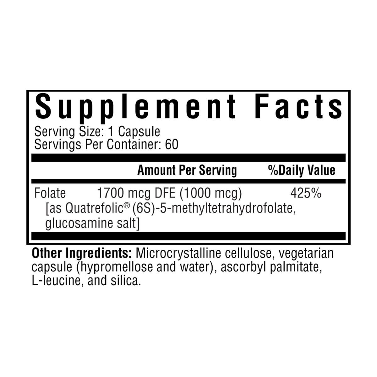 Buy L-Methylfolate 1mg | 60 Capsules | Seeking Health Ireland