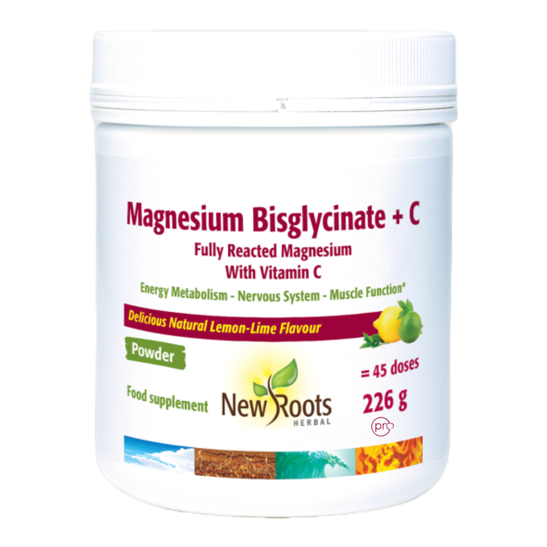 Magnesium Bisglycinate + C powder | 226g | New Roots Herbal Ireland