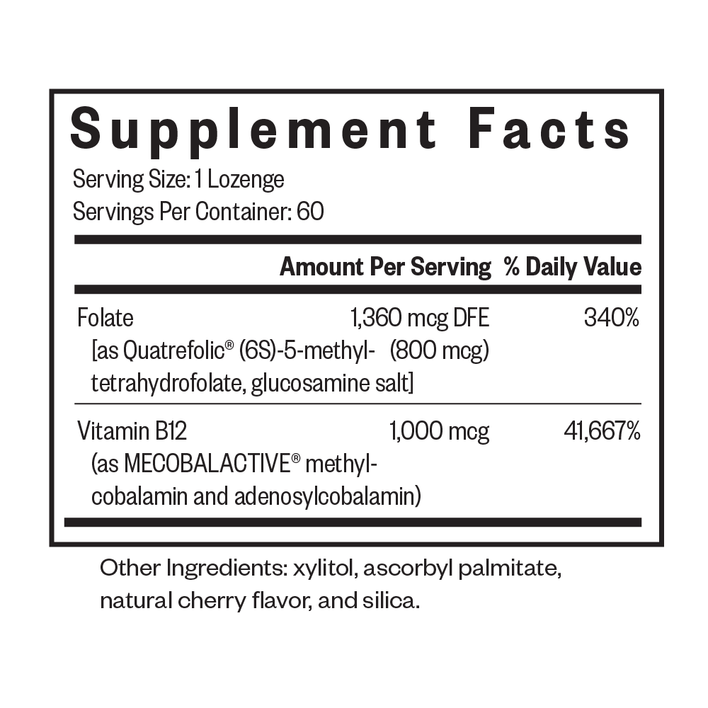 Methyl B12 with L-Methyl Folate | 60 Lozenges | Seeking Health Ireland
