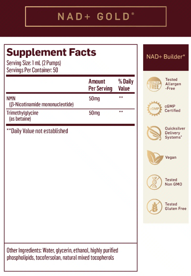 Nad+ Gold 30ml | Quicksilver Scientific Ireland