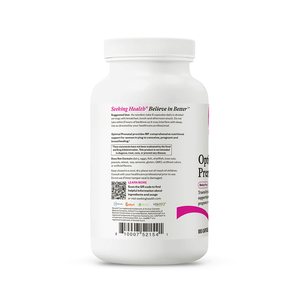 Optimal Prenatal Methyl Free 180 Capsules Seeking Health Ireland