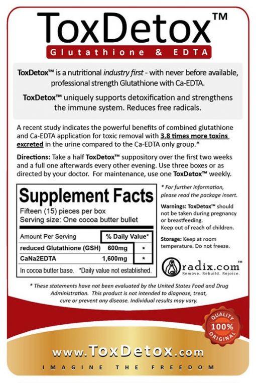 Oradix ToxDetox – Glutathione & EDTA synergy suppositories