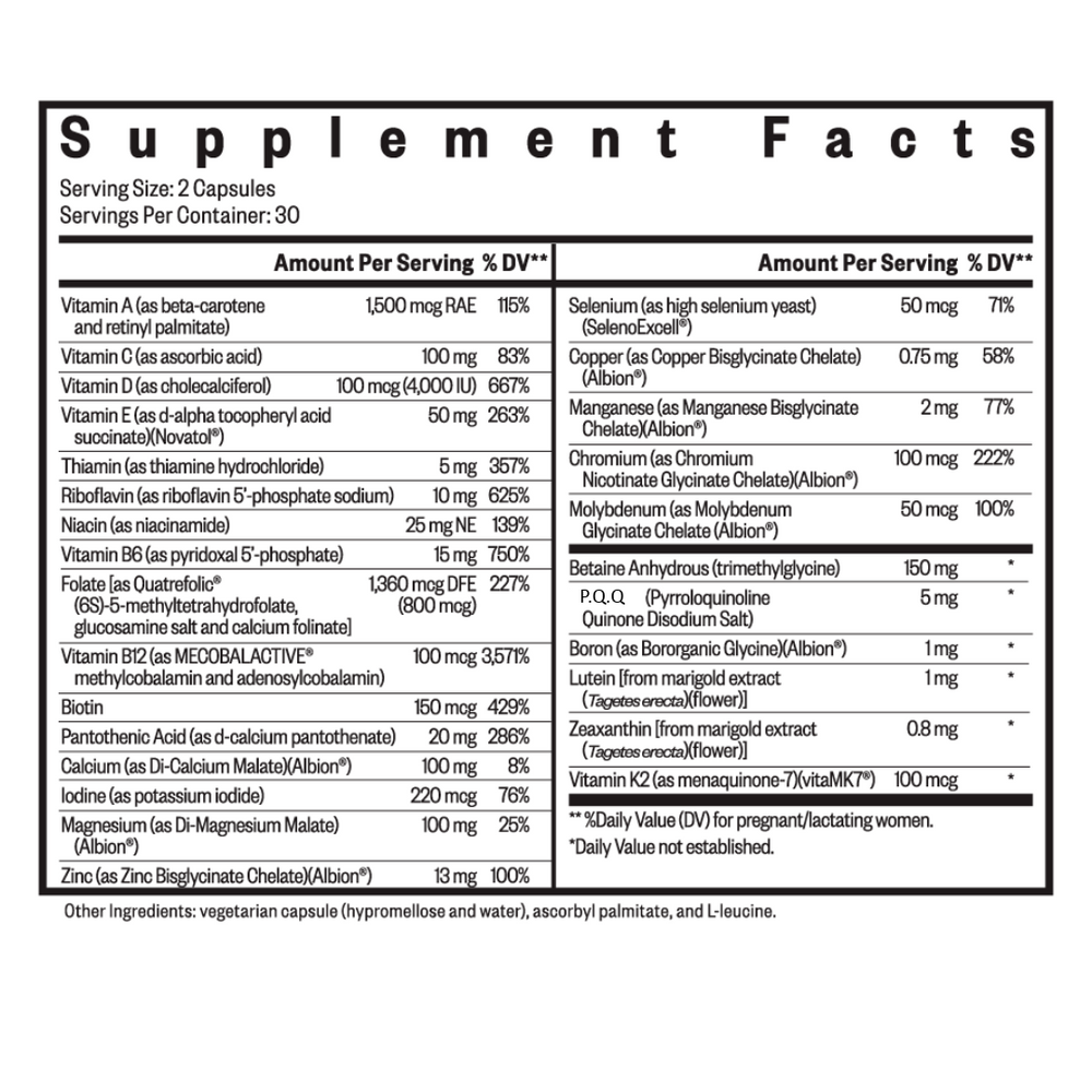 Buy Prenatal Essentials | 60 capsules | Seeking Health Ireland