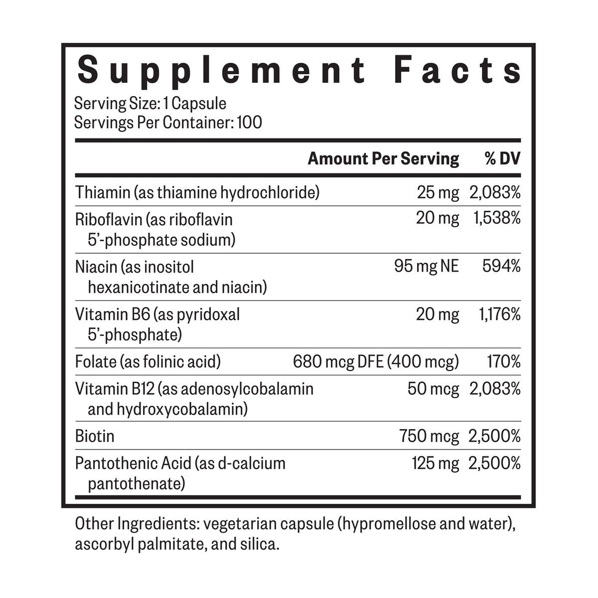 Buy B Complex MF | Methyl Free | 100 Capsules Seeking Health Ireland