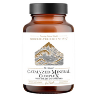 Bottle of Quicksilver Scientific Catalyzed Mineral Complex on a white background