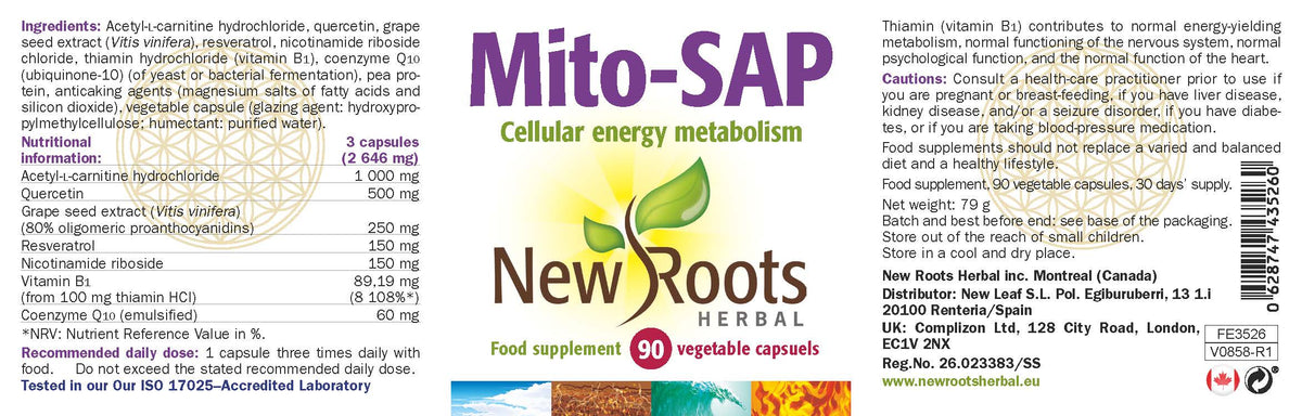Mito-SAP | 90 veg caps | New Roots Herbal 