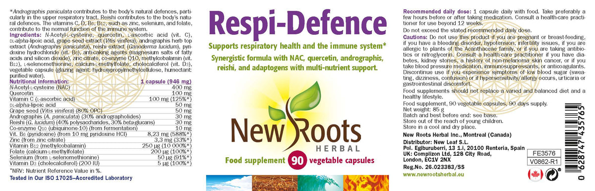 Respi Defence | 90 Veg Caps | New Roots Herbal