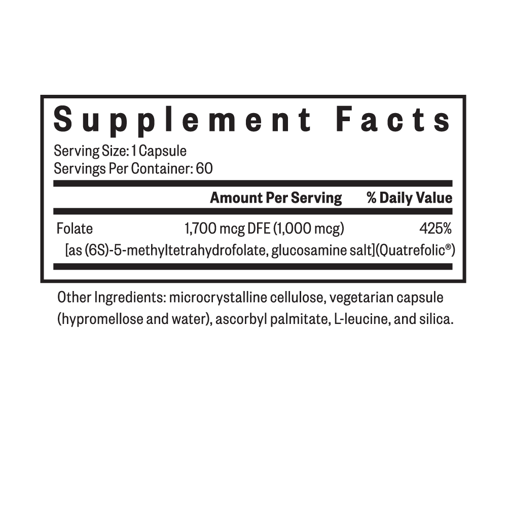 Buy L-Methylfolate 1mg | 60 Capsules | Seeking Health Ireland