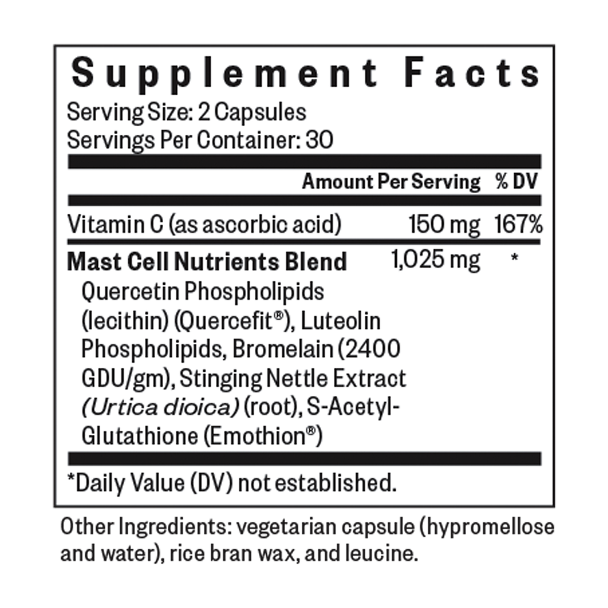 Seeking Health Mast Cell Nutrients - 60 Capsules - Fast Ireland Shipping