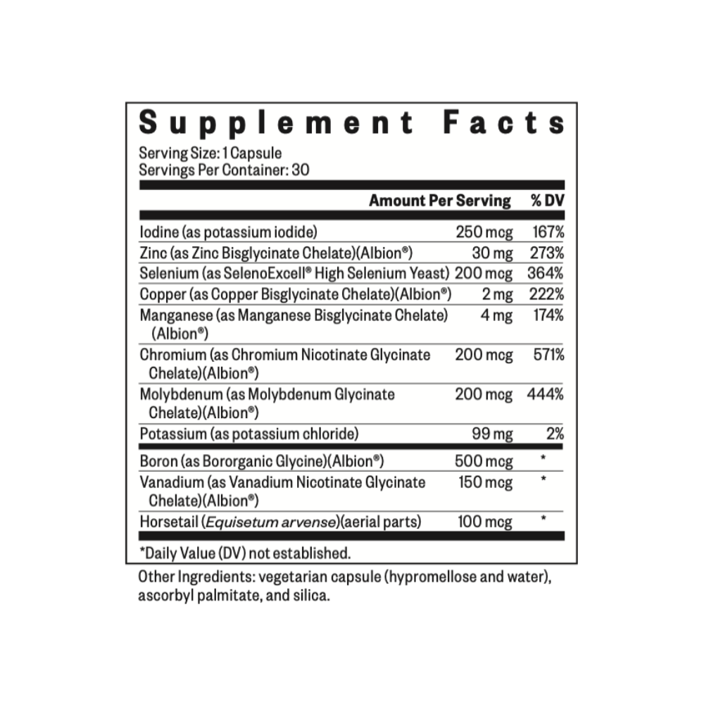 Buy Trace Minerals Complex | Iron Free | 30 Capsules | Seeking Health Ireland