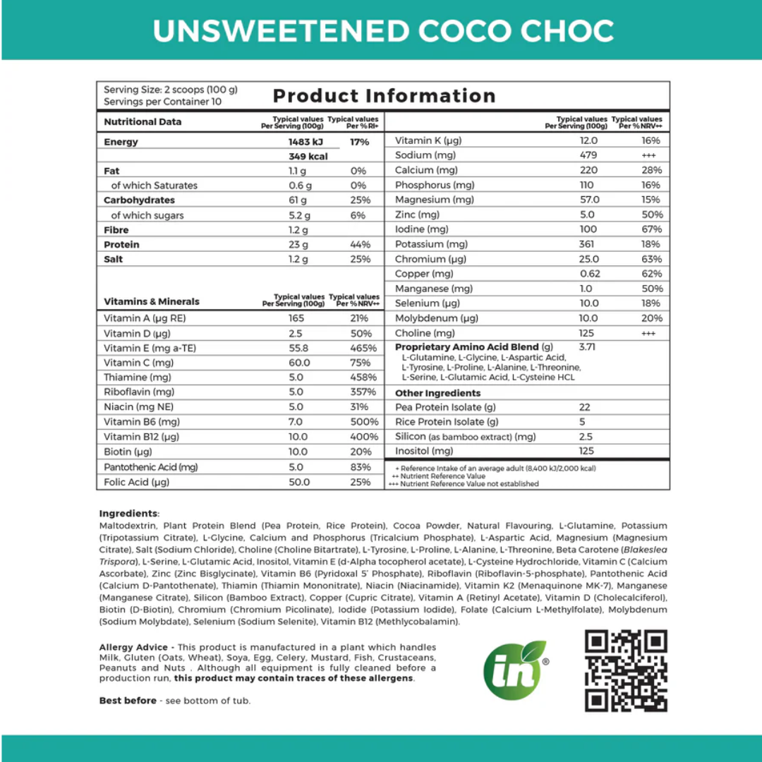Absorb Plus Vegan - Unsweetened coco choc - IMIX nutrition Ireland 