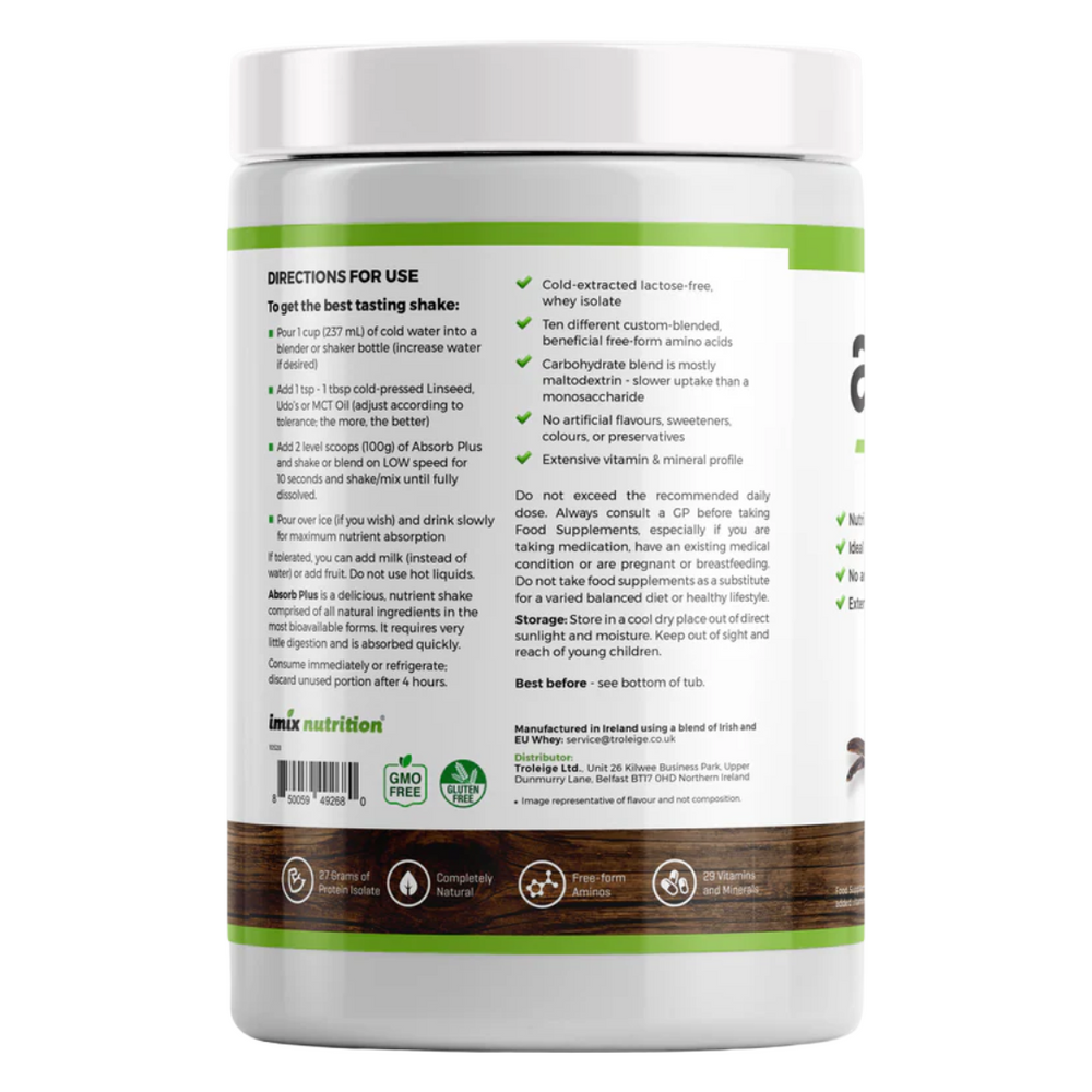 Absorb plus Elemental Powder - Unsweetened Vanilla kg - IMIX Nutrition Ireland