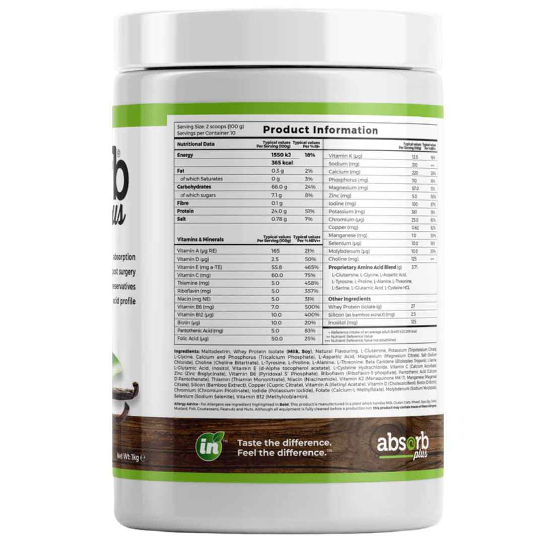 Absorb plus Elemental Powder - Unsweetened Vanilla kg - IMIX Nutrition Ireland