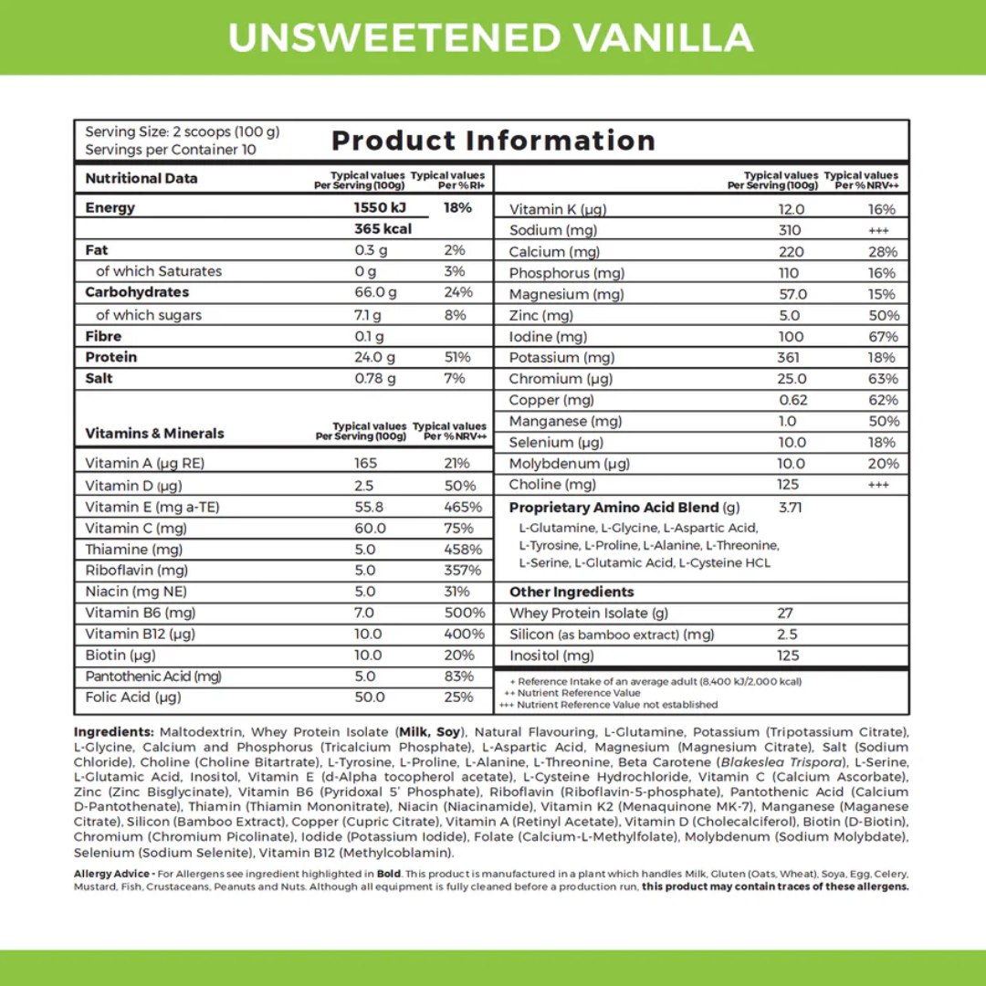Absorb plus Elemental Powder - Unsweetened Vanilla kg - IMIX Nutrition Ireland