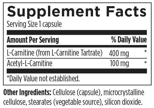 Carnitine Synergy | 120 Capsules | Designs For Health | Proactive Healthcare Ireland online