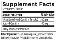 Carnitine Synergy | 120 Capsules | Designs For Health | Proactive Healthcare Ireland online