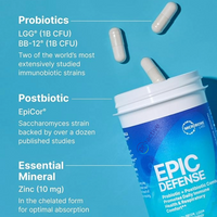 Epic Defense - 30 Capsules - Probiotic & Postbiotic Combo - Microbiome Labs Ireland  