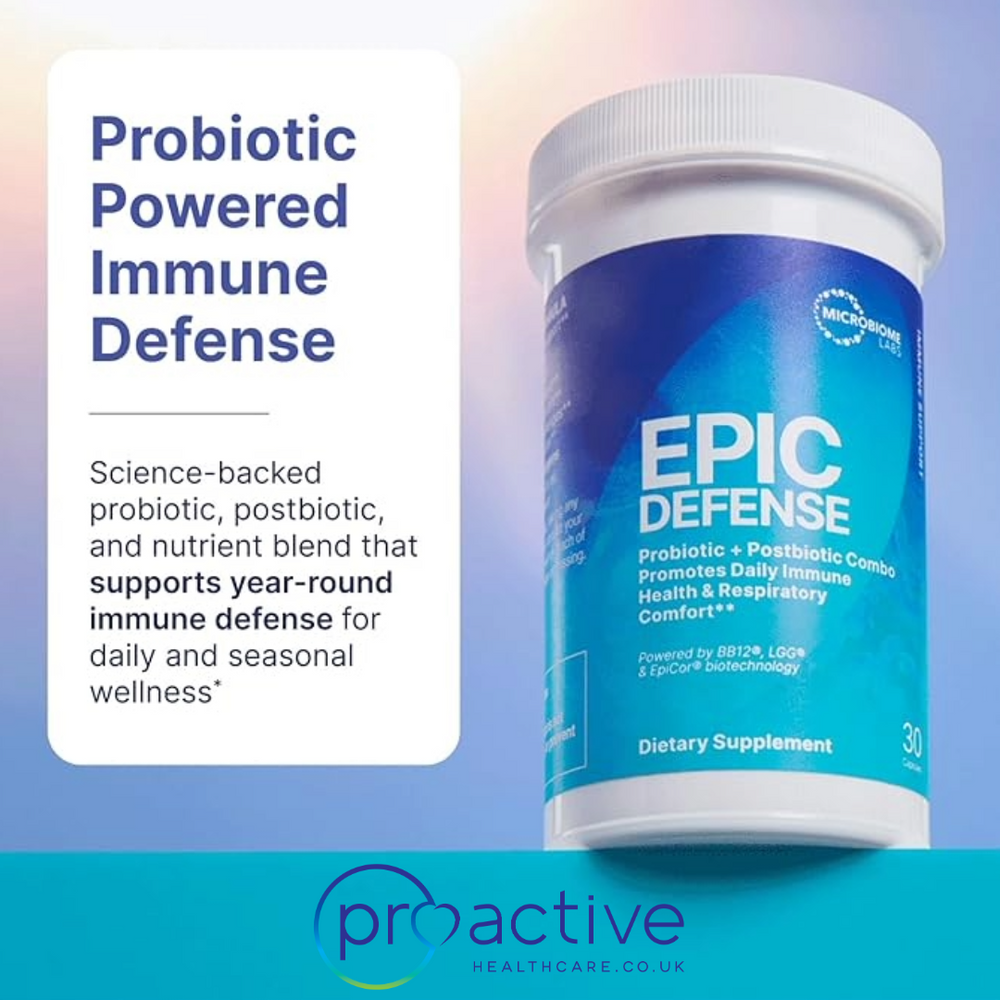 Epic Defense - 30 Capsules - Probiotic & Postbiotic Combo - Microbiome Labs Ireland 