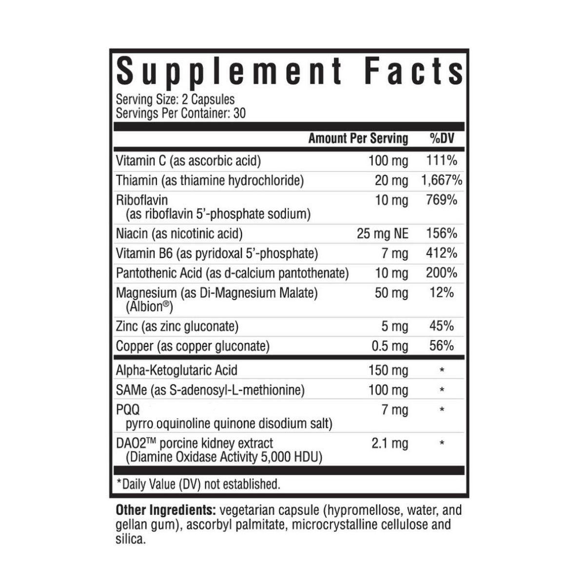 Histamine Nutrients | 60 Capsules | Seeking Health Ireland 