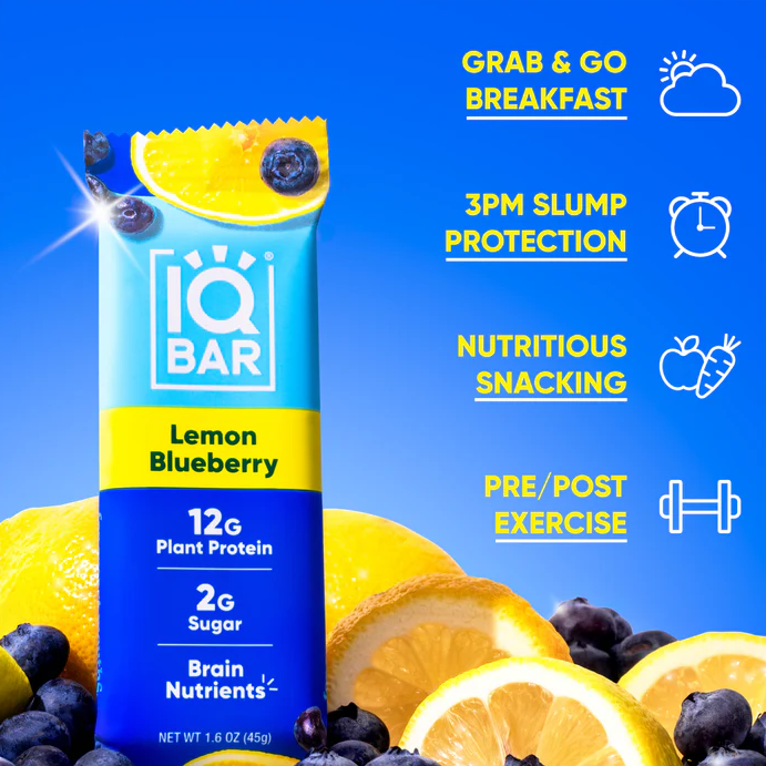 Lemon Blueberry | 12 Plant Protein Bars | IQBAR