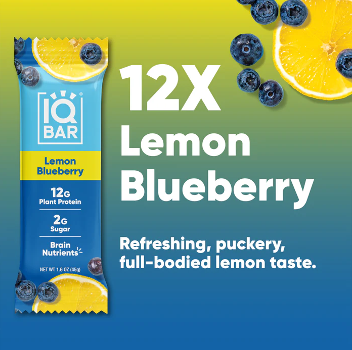 Lemon Blueberry | 12 Plant Protein Bars | IQBAR