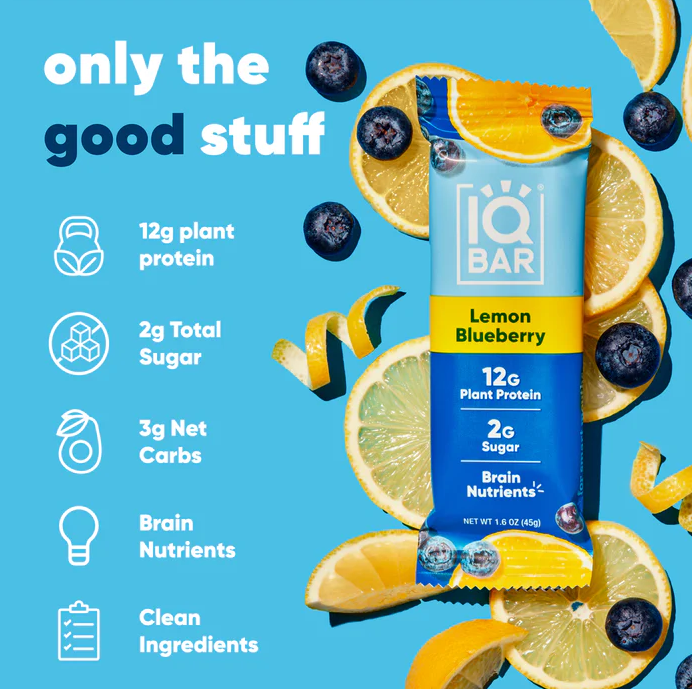 Lemon Blueberry | 12 Plant Protein Bars | IQBAR