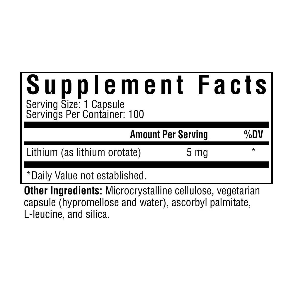 Buy Lithium Orotate | 100 Capsules | Seeking Health Ireland
