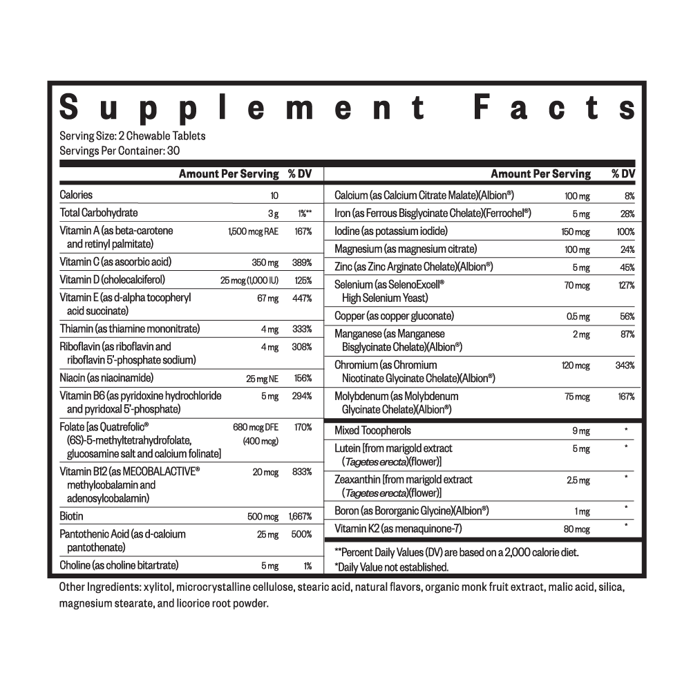Buy Optimal Multivitamin Chewable | 60 Tablets | Seeking Health Ireland