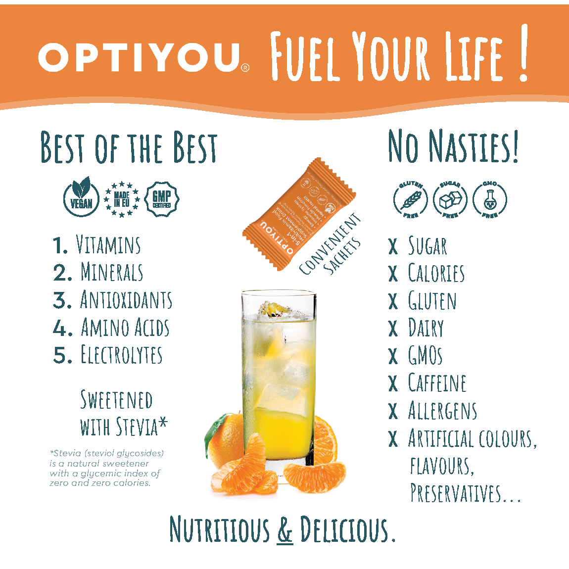OPTIYOU | Multivitamin | Orange Flavour | 30 sachets | fast Ireland Shipping