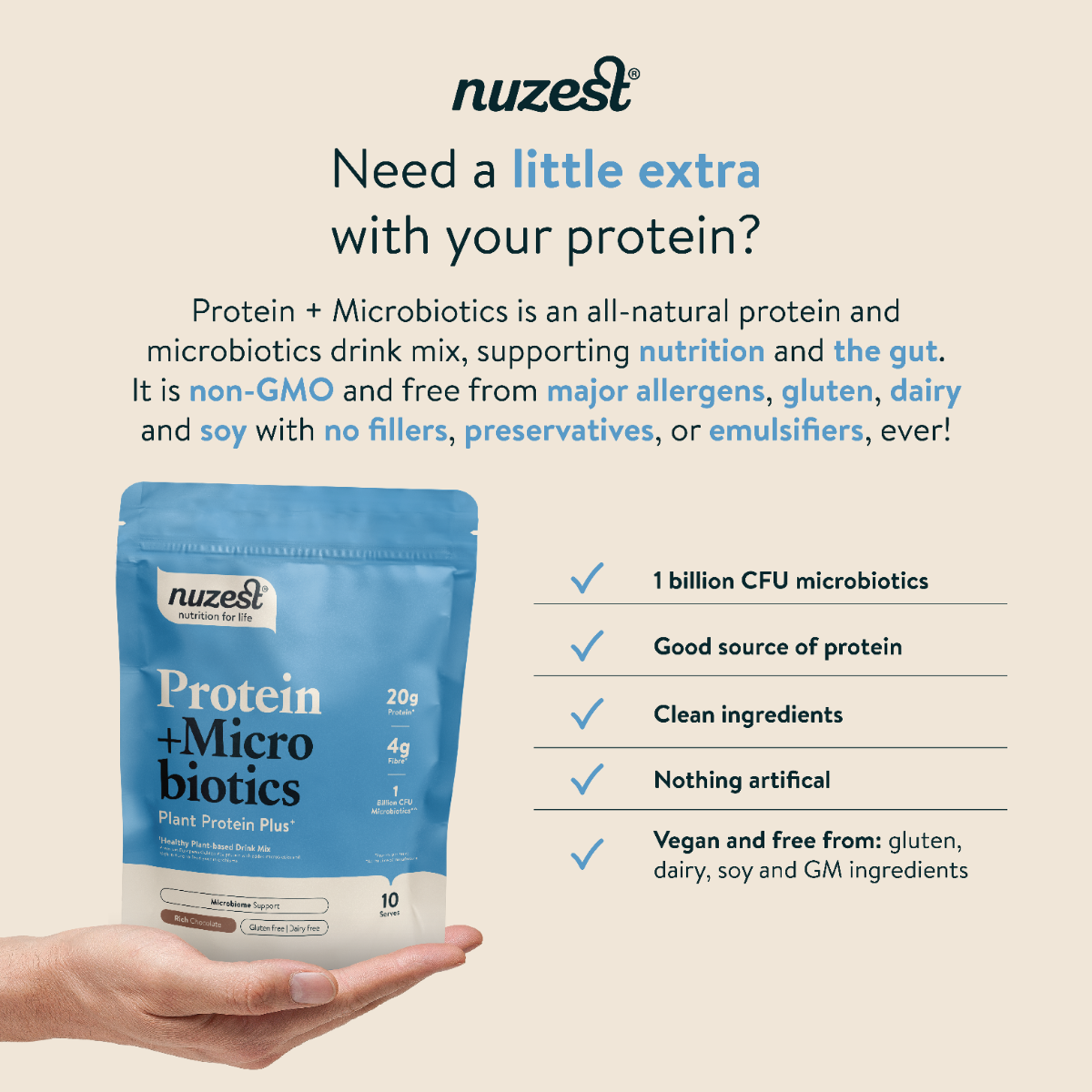 Protein Plus Microbiotics | Rich Chocolate | 300g