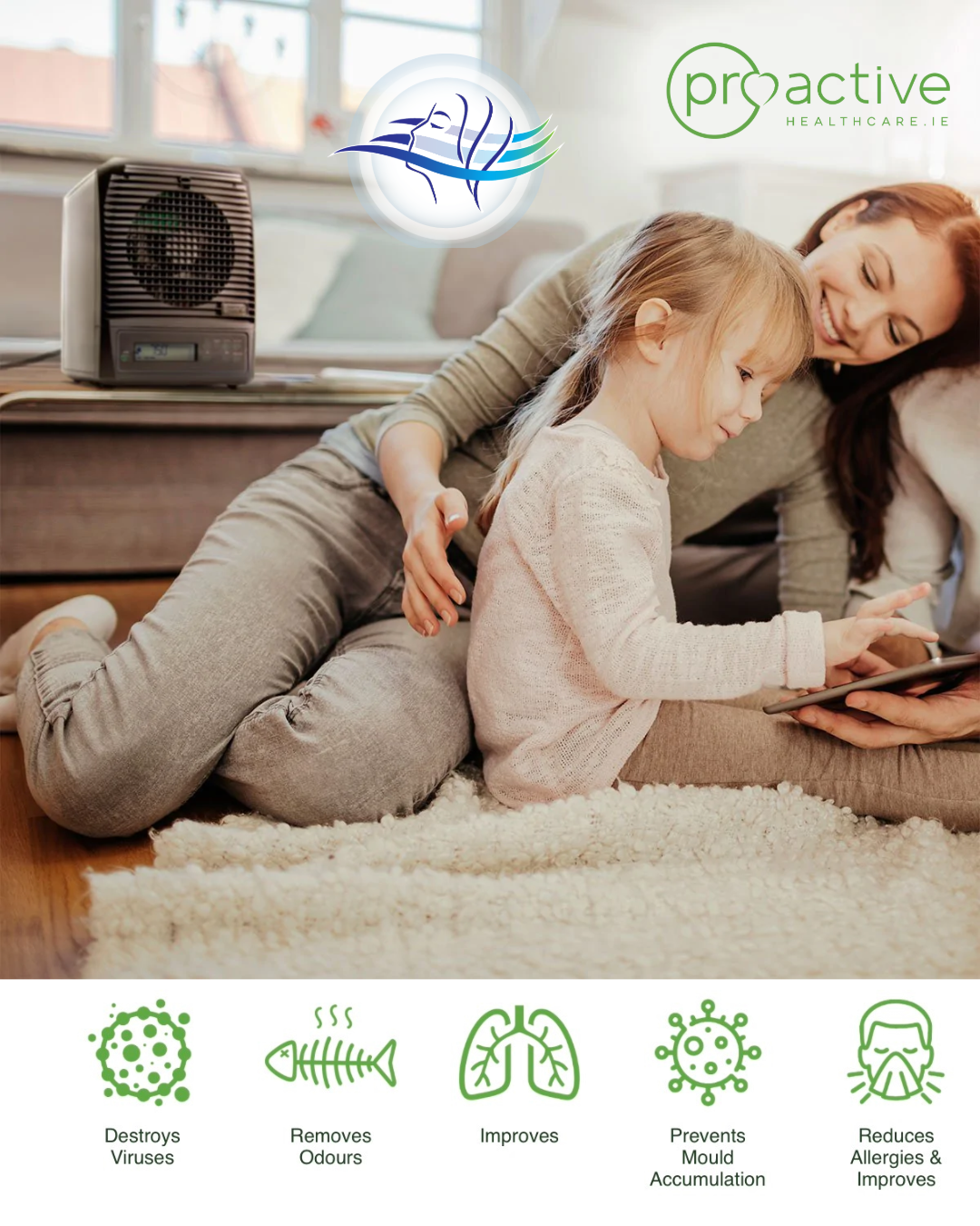 Greentech Pureair 3000 whole home air purifier Ireland 
